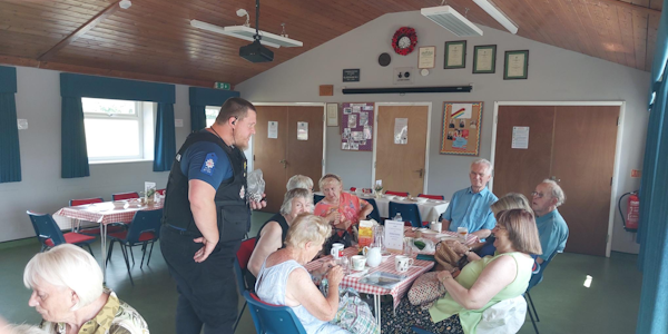 PCSO Stewart speaking with residents