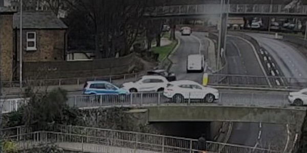 CCTV still image of cars on the roundabout in Southend