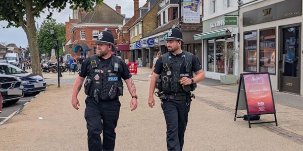 Two officers patrolling Epping High Street