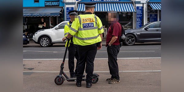 Southend e-scooter seized by uniformed police officers