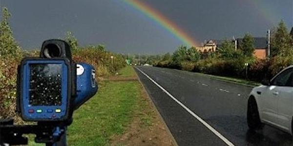 Speed check in rain on Essex Road