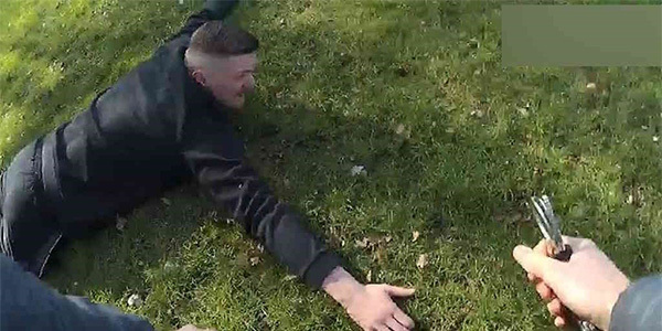 John Lowe under arrest following pursuit