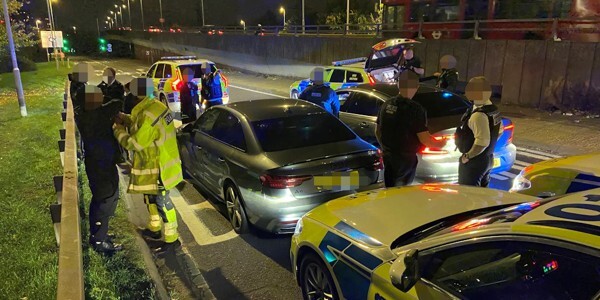 Officers make an arrest after tracking down a car in East London