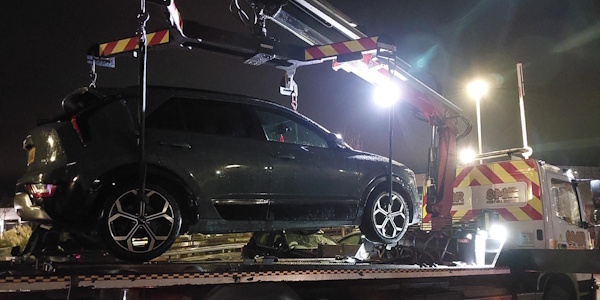 Vehicle on recovery truck