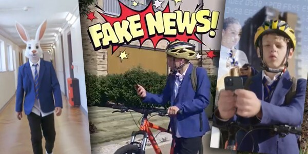 Screen shots from the video promoting awareness of deep fakes and AI