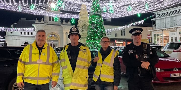 Town Officers with UDC Officers in Market Square Saffron Walden