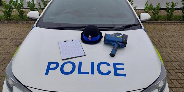Speed Device on the bonnet of a police vehicle