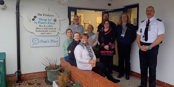 Members of the Community outside Pams Place