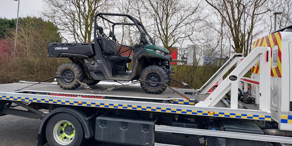 Recovered Vehicle on a low loader