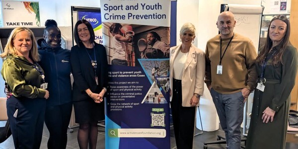 Prevent and Protect Officer for Gangs and County Lines with representatives of the Active Essex Foundation at the Thurrock launch.