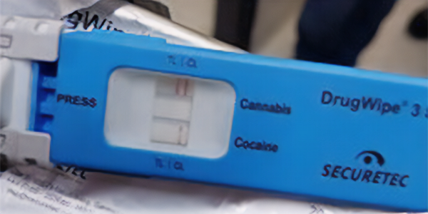 road side drugs test with positive result