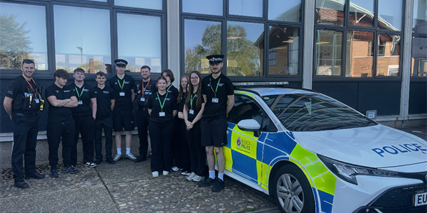 Colchester Public Service Institute students with police officers
