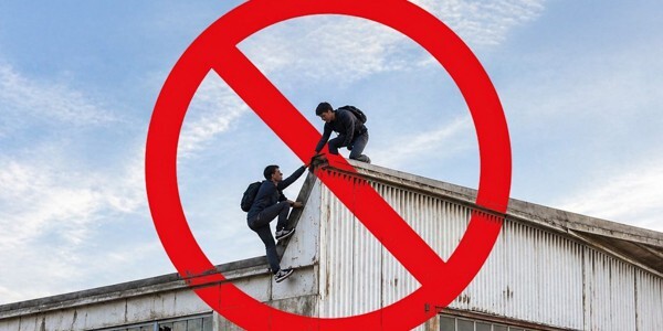 Police warning about climbing on rooftops and buildings
