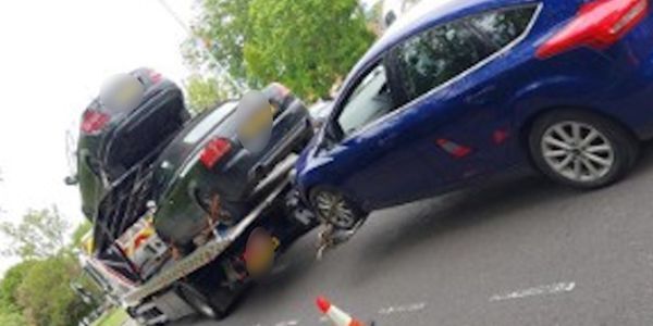 Cars on transporter lorry