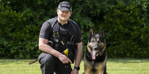 PC Martin Swain with Police Dog Kaiser