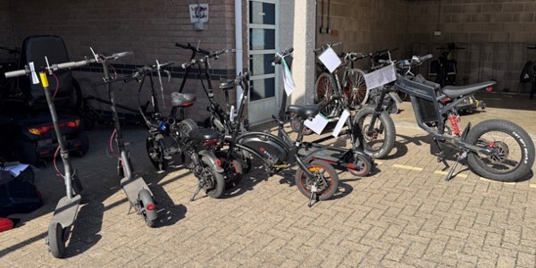 A collection of e-scooters seized as part of the operation