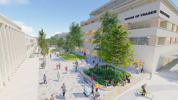 Artist's impression of new landscaping in New George Street
