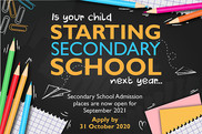 Secondary school places reminder graphic