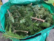 Christmas tree pieces in bag