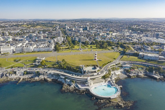 Plymouth Hoe aerial view