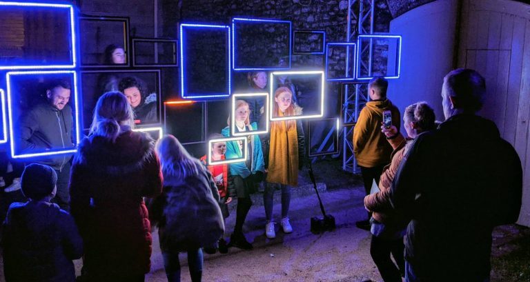 Families enjoying Illuminate in Plymouth 