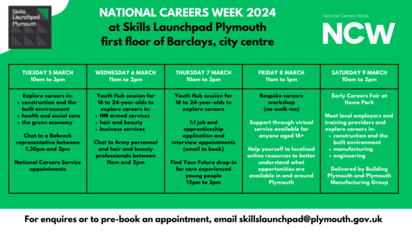 National Careers week calendar 