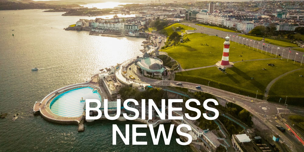 Plymouth's waterfront and iconic Smeaton's Tower set the scene for local business updates.