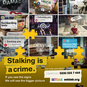 Stalking awareness graphic