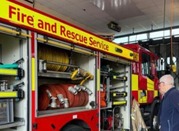 Volunteers with the Police, Fire and Crime Commissioner visit fire station
