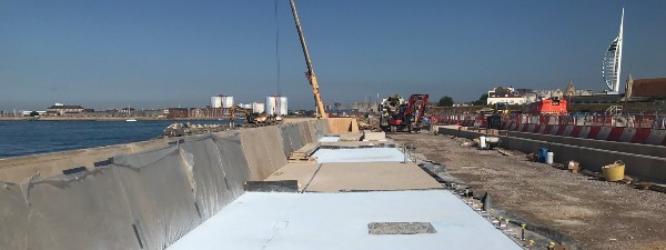 Promenade slab laying