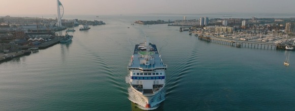 Ferry sailing into Portsmouth