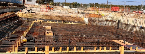 an empty pool under construction