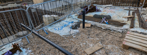 pipes being laid around the pool