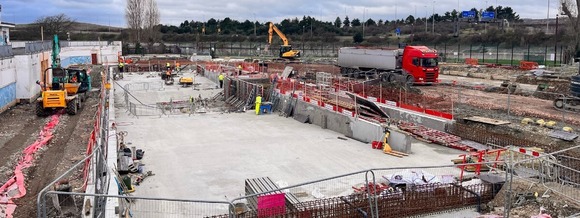 overview of pool construction site