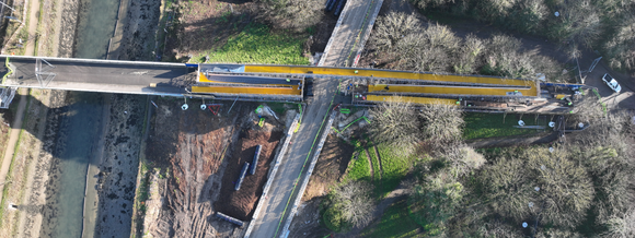 drone footage of a bridge