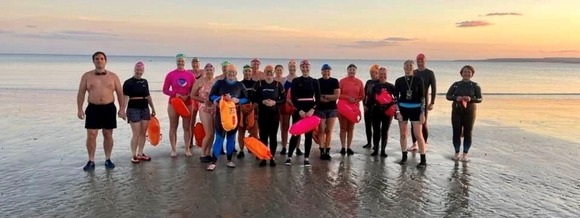 a group of open water swimmers