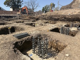 piles on a construction site