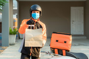 delivery driver in mask