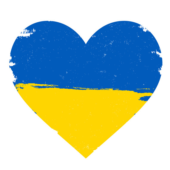 Heart shape in the colour of Ukraine flag