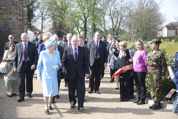 HM The Queen walking in Valentines Park