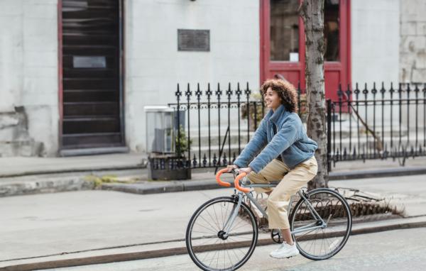 Woman on bike