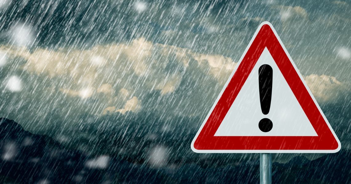 Weather warning sign