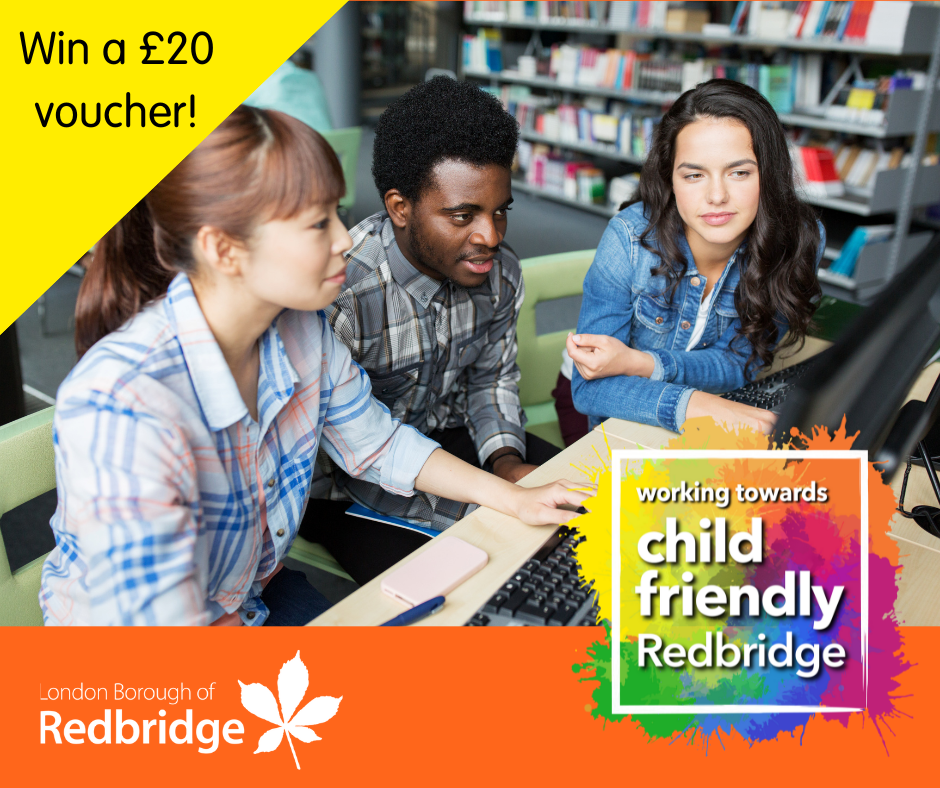 Young people looking at a laptop together