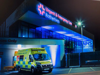 Rotherham hospital at night
