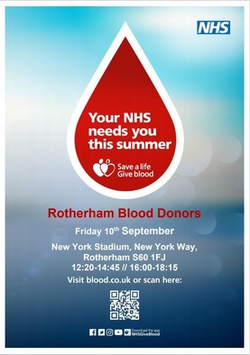Blood donors - 10 Sept Rotherham