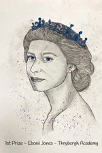 Image of the Queen's head drawn by a schoolchild 