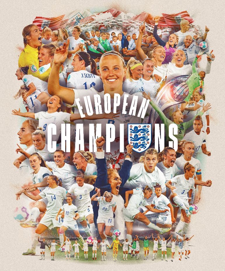 England players celebrate (drawing, artwork)