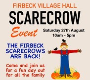 Poster showing happy scarecrow figure 