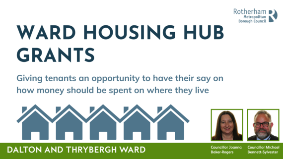 Graphic promoting the ward housing hub featuring Councillors 