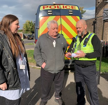 Police with staff and residents at engagement day in East Herringthorpe 